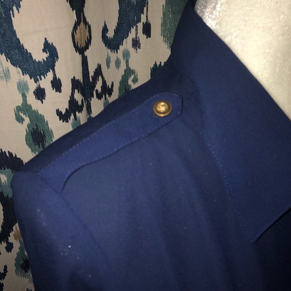 Navy blouse with gold buttons! - Picture 2 of 4